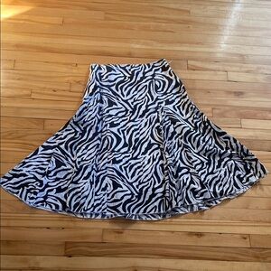 Zebra Print A-Line Skirt